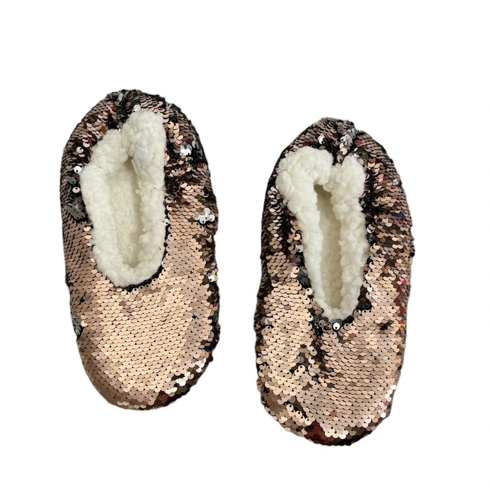 Girls Sequin Slippers Size 2